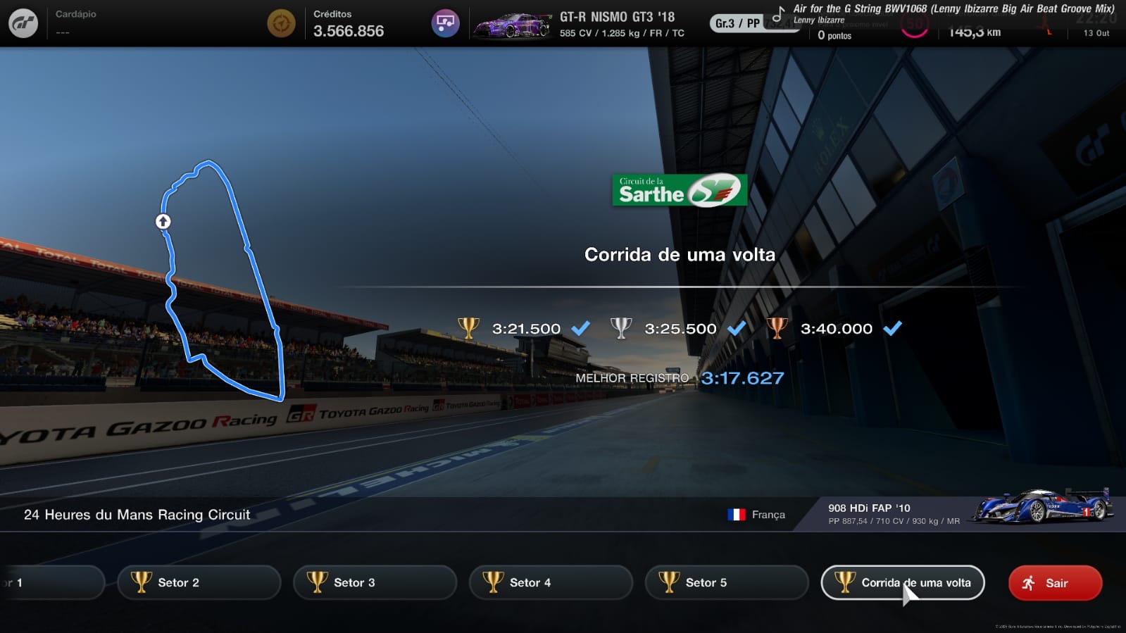 Corrida 24 Heures du Mans Racing Circuit (sem chicane)